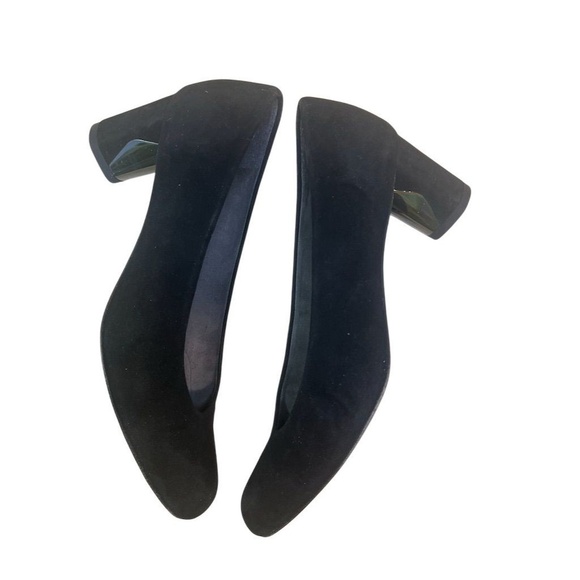 Stuart Weitzman Women's Black Suede Block Heel Pumps Size 6 Casual Office Party - Picture 14 of 16